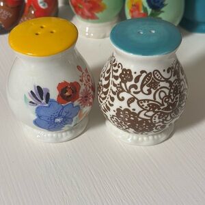 Pioneer Woman Floral and Patterned Ceramic Salt and Pepper Shakers